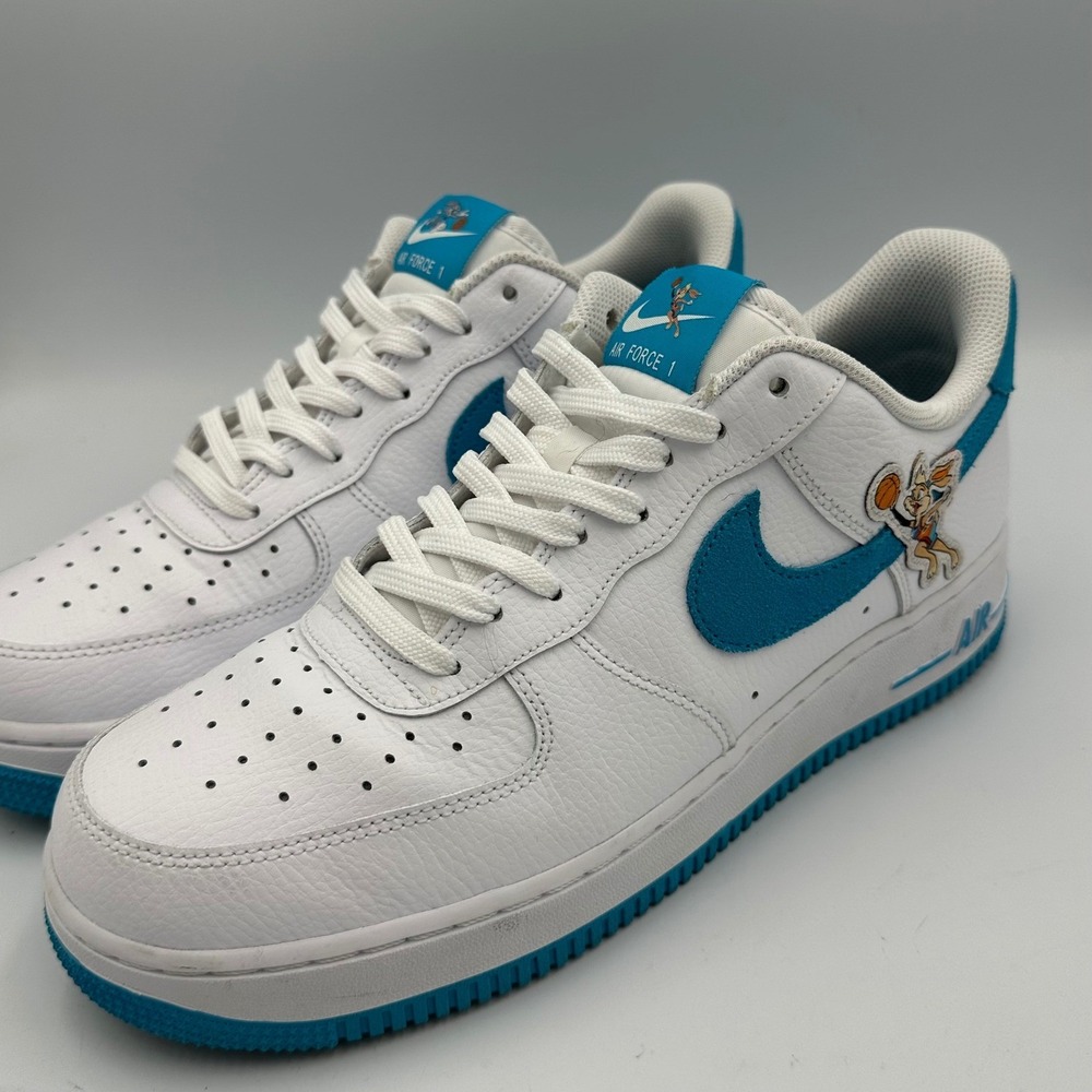 Nike Air Force 1 '07 Space Jam Men 10 White BlueFury Excellent DJ7998-100 OG Box